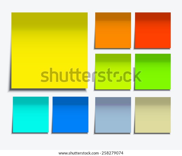 Modern Square Sticky Note Set On Stock Illustration 258279074 ...