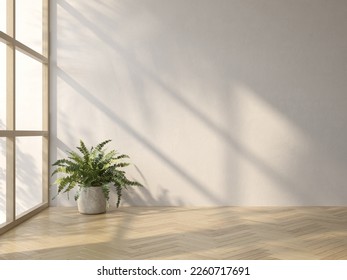 Modern style conceptual interior empty room 3d illustration. 3D Illustration