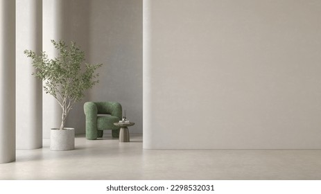 Modern style conceptual interior room 3d illustration. 3D Illustration Stock Illustration