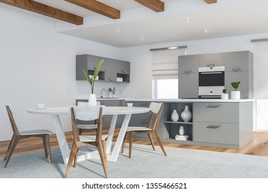 Modern style kitchen interior. 3d Rendering