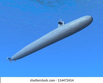 Modern Submarine  Computer Generated 3D Illustration