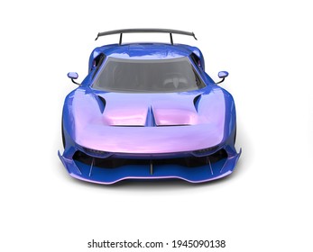 Modern Supercar With Two Tone Pearlescent Metallic Paint - Front View - 3D Illustration