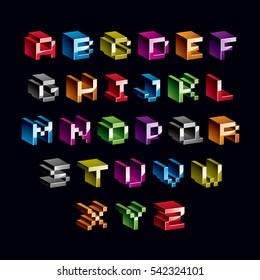 Modern Tech Alphabet Letters Set Geometric Stock Illustration 542324101 ...