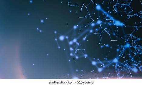 Modern technology geometry polygonal  low poly connecting dots and lines background. 3d rendering - Shutterstock ID 516936643