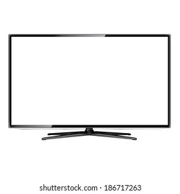 Modern Television Screen On White Background