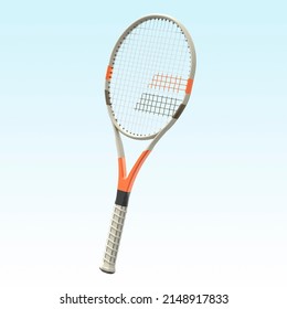 A Modern Tennis Racket, With Carbon Fiber-reinforced Polymer Frame. 3d Rendering