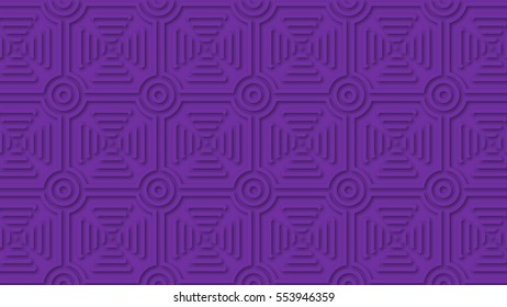 Modern tile pattern background - wallpaper (Minimalist purple, engraved/carving effect)