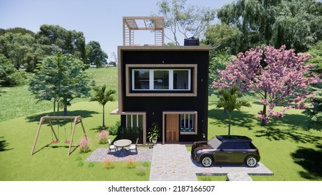  Modern Tiny Home Design Elevation 3D