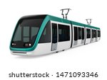 Modern Tram Isolated. 3D rendering