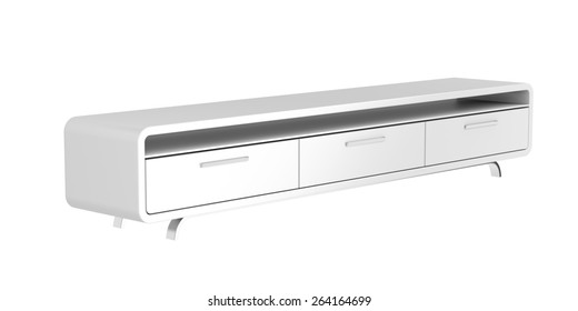 Modern Tv Stand Isolated On White Background