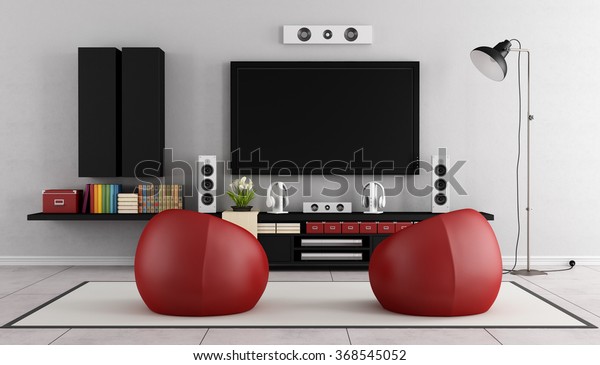 Modern Tv Wall Unit Living Room Stock Illustration 368545052