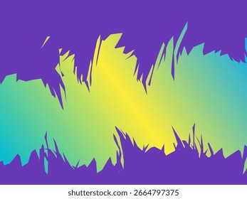 Modern vector background featuring a vibrant cyan to yellow gradient center framed by an abstract dark purple border. Ideal for dynamic and eye-catching designs.