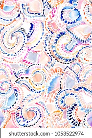 Modern Watercolor Floral Pattern Perfect For Textile And Fabric Designs