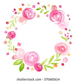 Modern Watercolor Floral Wreath