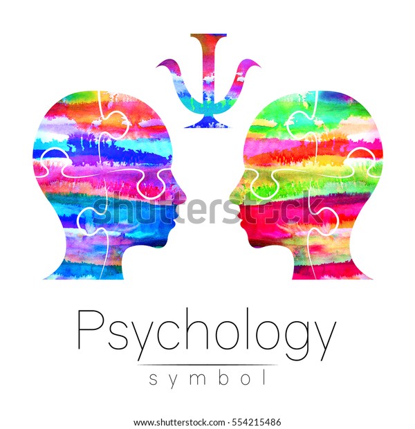 Modern Watercolor Head Logo Psychology Profile Stock Illustration 554215486