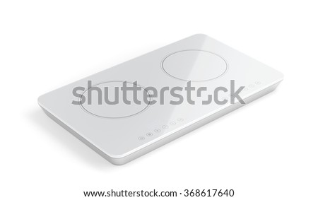 Modern White Ceramic Cooktop On White Stock Illustration 368617640