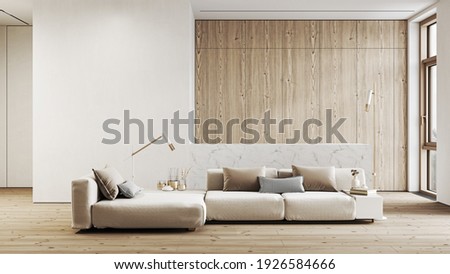 Similar – Image, Stock Photo Minimalist interior design of a modern bedroom corner