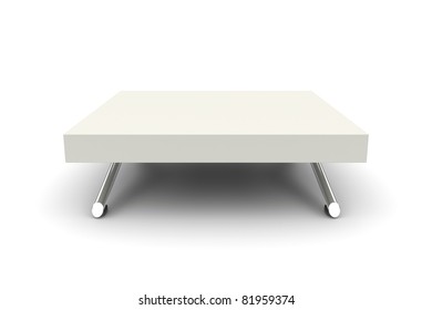 Modern White Table. 3d Image