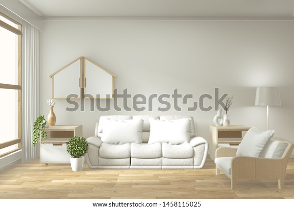 Modern Zen Living Room Interior Sofa Stock Illustration 1458115025