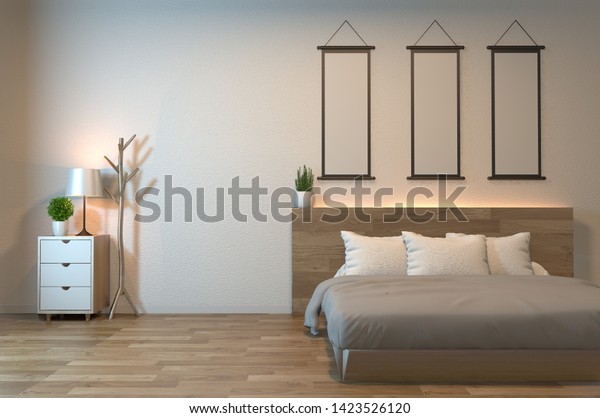 Modern Zen Peaceful Bedroom Japan Style Stock Illustration 1423526120