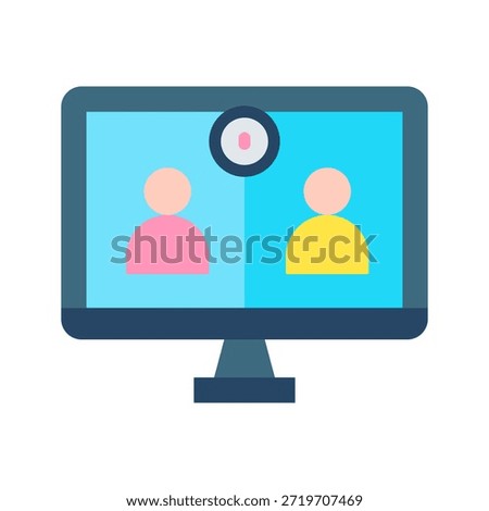 A modern Zoom interface icon representing video calls, meetings, and online collaboration for apps, websites, and digital communication platforms. Perfect for designers.