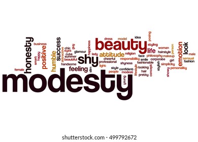 Modesty Word Cloud Concept