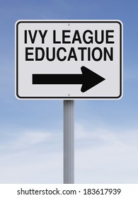 A Modified One Way Street Sign Indicating Ivy League Education 