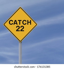 A Modified Road Sign Indicating Catch 22 