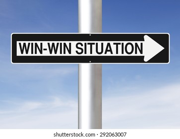 Modified road sign indicating Win-Win Situation
