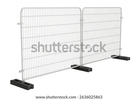 Modular Construction Barrier: This image shows two sections of wire mesh temporary fencing, commonly used for construction sites or event perimeters.