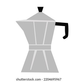 Moka Pot Coffee On A White Background