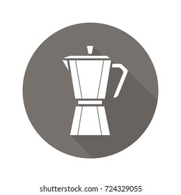 Moka Pot Flat Design Long Shadow Glyph Icon Classic Coffee Maker Raster Silhouette Illustration Moka Pot Flat Design Long Shadow Glyph Icon Classic Coffee Maker Raster Silhouette Illustration