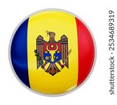 Moldavia Flag icon. Round flag of europe icon design, vector illustration