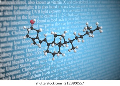 Molecular Model Of Cholecalciferol,  3D Rendering