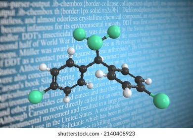 Molecular Model Of Ddt,  3D Rendering