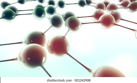 Molecular, protein structure model, 3d render illustration 