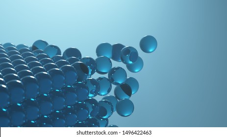 molecular structure dissolution, abstract science background, 3d illustration