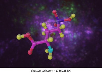 Molecular Structure Of DL-homocysteic Acid, A Sulfur-containing Glutamic Acid Analog And A Potent NMDA Receptor Antagonist. Scientific Background. 3d Illustration