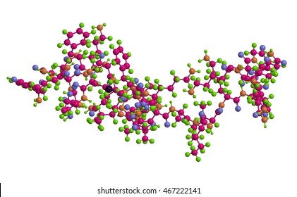 Molecular structure of endorphin (Beta form) -  opioid neuropeptides (ndogenous morphine, 3D rendering
