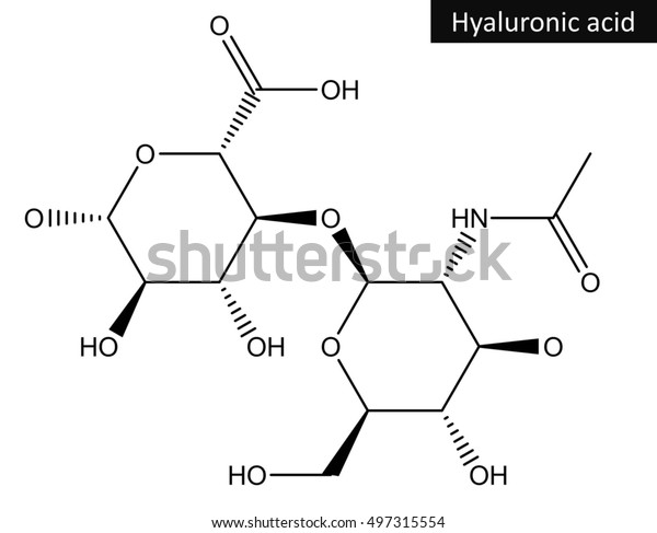 ヒアルロン酸の分子構造 重要な生体分子 のイラスト素材