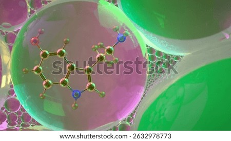 Molecular structure inside psychedelic liquid bubbles