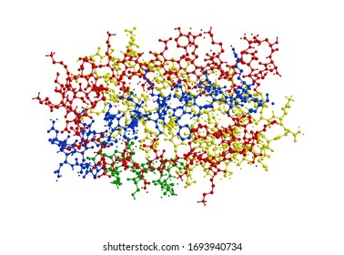 Molecular Structure Of Interleukin 6, 3D Rendering