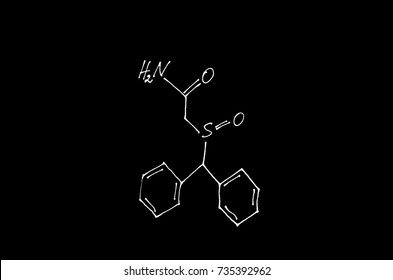 The Molecular Structure Modafinil.