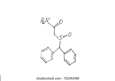 The Molecular Structure Modafinil.