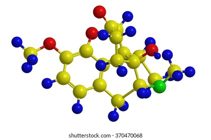 Molecular Structure Of Oxycodone (Oxycontin) -  Semisynthetic Opioid 