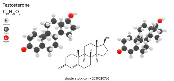 Molecular Structure Testosterone Steroid Hormone Androgen Stock ...