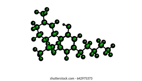 Ilustrasi Stok Molecular Structure Tetrahydrocannabinol Thc Compound ...