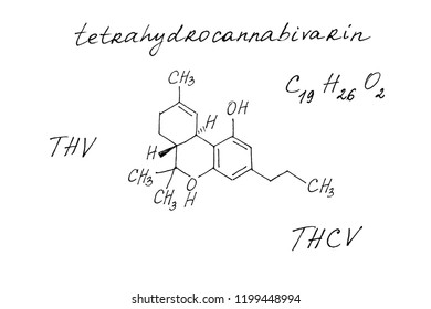 Molecular Structure Tetrahydrocannabivarin Stock Illustration 1199445526