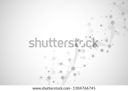 Molecular structures and neural network. Molecules DNA and genetic research