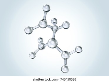 Molecule Or Atom, Abstract Structure For Science Or Medical Background, 3d Illustration.